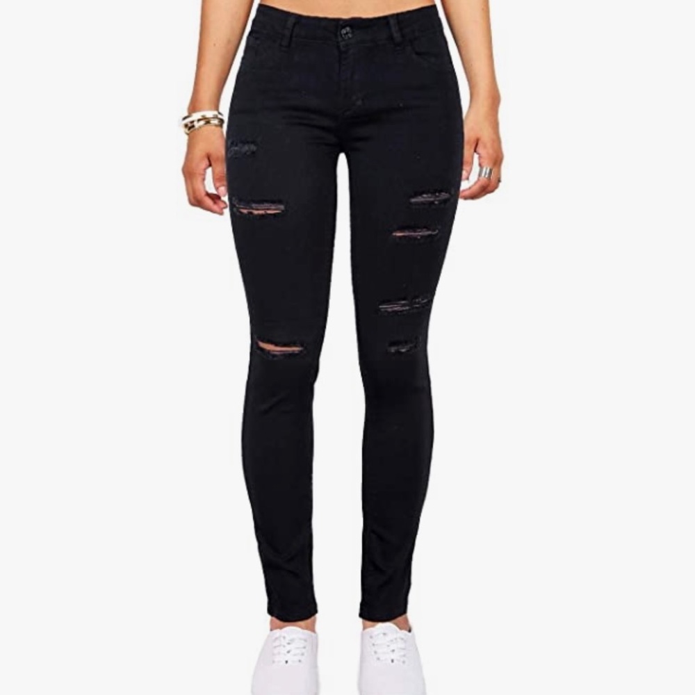 Skirt BL black distressed denim jeans